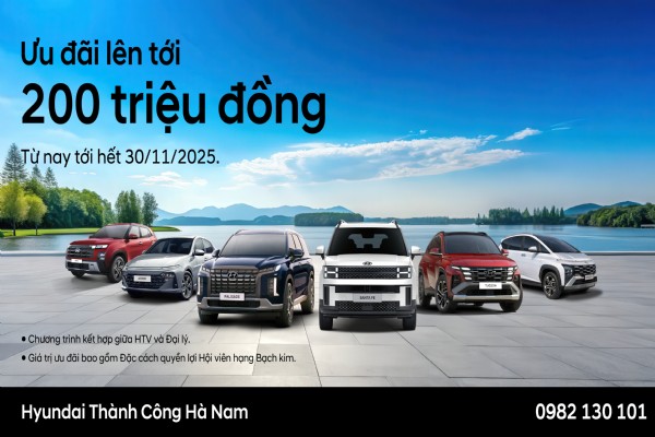 HYUNDAI THÀNH CÔNG TRIỂN KHAI CHƯƠNG TRÌNH ƯU ĐÃI KÉP - NÂNG BẢO HÀNH LÊN 8 NĂM KÈM HỖ TRỢ TÀI CHÍNH LÊN TỚI 200 TRIỆU ĐỒNG